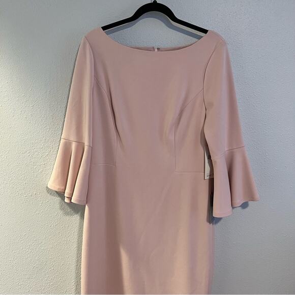 New Harper Rose Blush Mauve Pink Knee Length Bell Sleeve Dress Women's size 14 - Picture 2 of 5